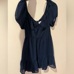 Altard State Blue Sundress, Navy Bluee, Textured